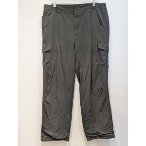 Columbia Hiking Cargo Lined Pants Women's‎ Green Omni-Shade Size Large (36x30)